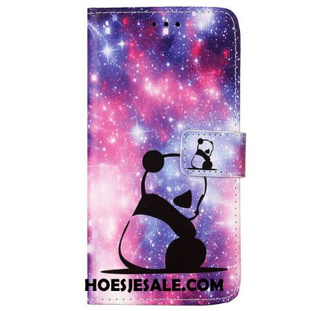 Leren Hoesje Voor Samsung Galaxy A15 Babypanda Met Riem