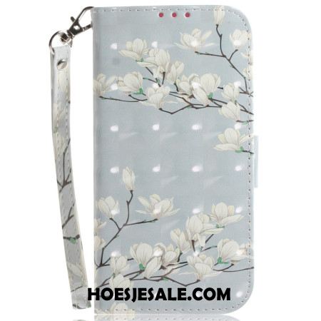 Leren Hoesje Voor Xiaomi 14 Magnolia Met Riem