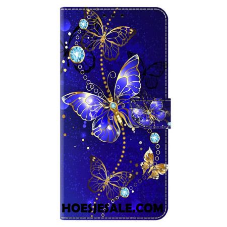 Leren Hoesje Voor Xiaomi Redmi Note 13 5g Diamantvlinders