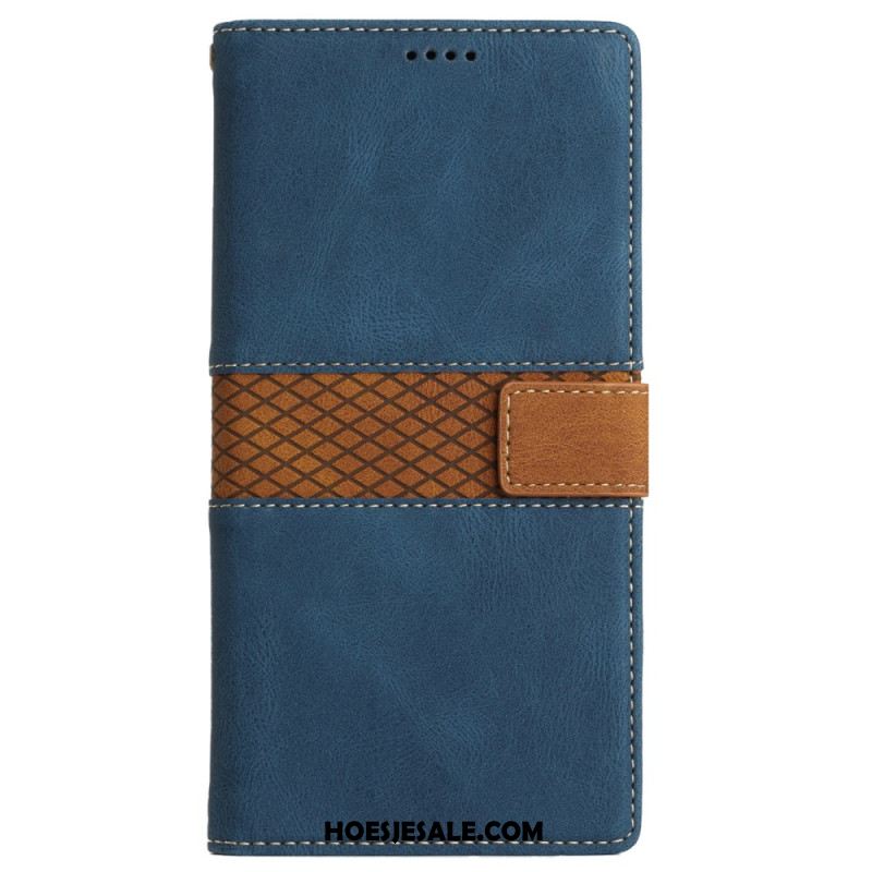 Leren Hoesje Voor iPhone 16 Plus Horizontale Strokenfries