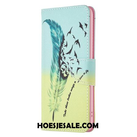 Leren Hoesje Voor iPhone 16 Plus Veren En Vogels