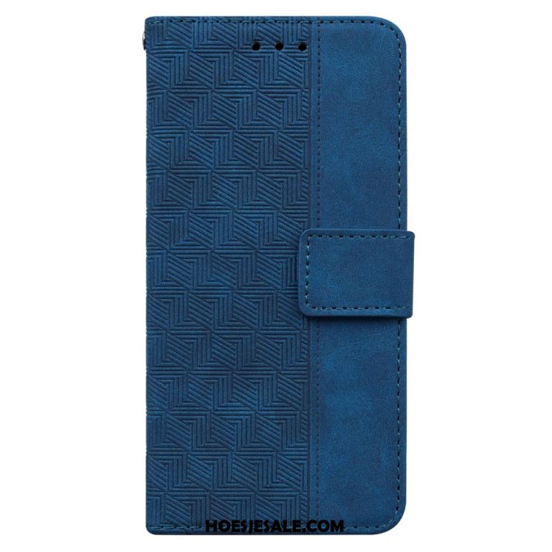 Leren Hoesje Xiaomi 14 Geweven Patroon Met Bandjes