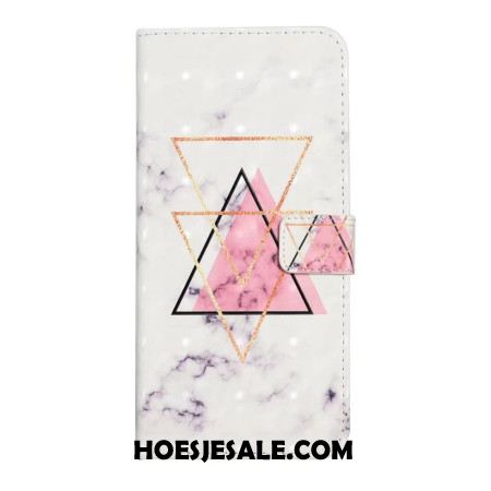 Leren Hoesje Xiaomi 14t Driehoekmarmer Bescherming Hoesje