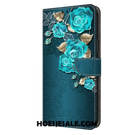 Leren Hoesje Xiaomi Redmi Note 13 5g Blauwe Rozen