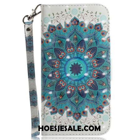 Leren Hoesje Xiaomi Redmi Note 13 5g Groene Mandala Met Bandje