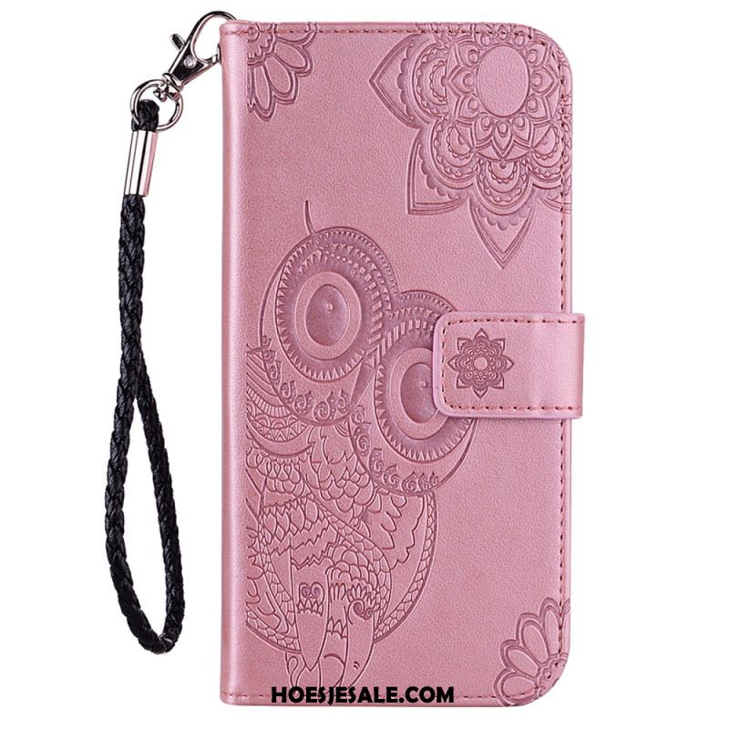 Leren Hoesje Xiaomi Redmi Note 13 Pro 4g Lanyard Uil Bescherming Hoesje