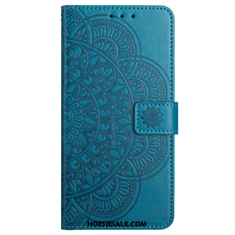 Leren Hoesje Xiaomi Redmi Note 13 Pro 5g Bedrukte Mandala Met Bandje Bescherming Hoesje