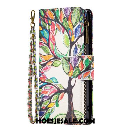 Leren Hoesje iPhone 16 Plus Levensboom Portemonnee Bescherming Hoesje