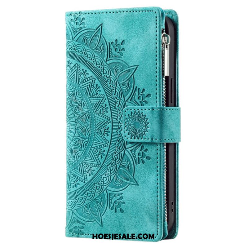 Leren Hoesje iPhone 16 Plus Mandala-portemonnee