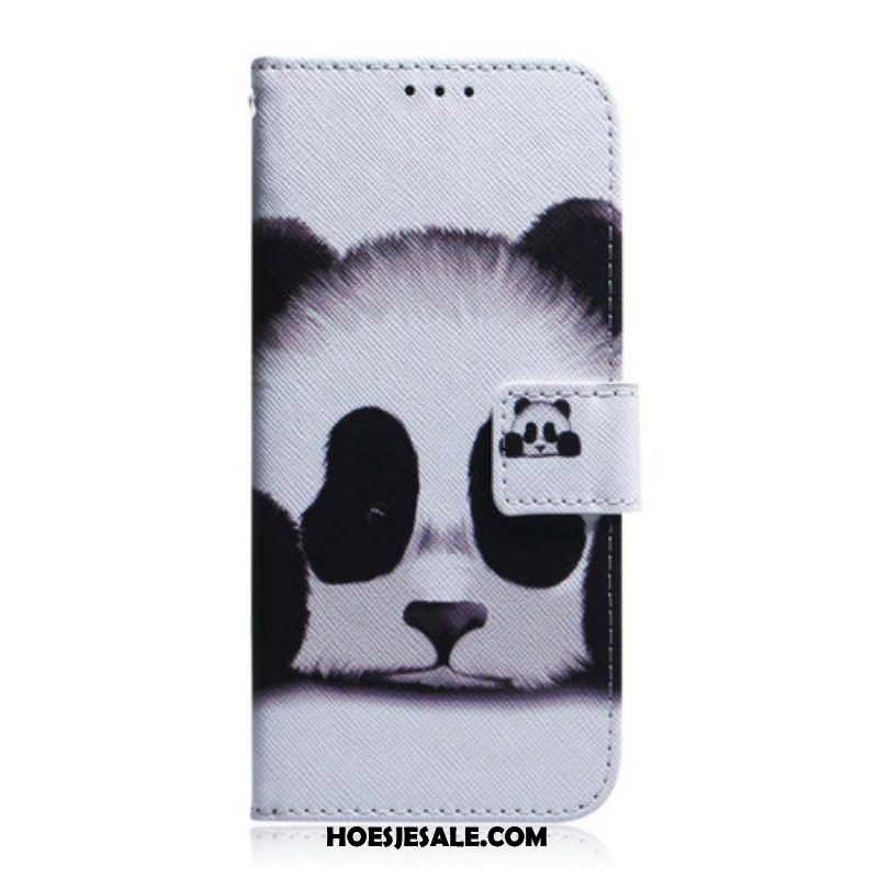 Leren Hoesje voor Samsung Galaxy A42 5G Panda Gezicht