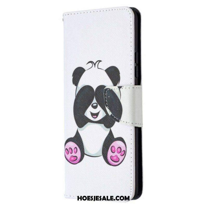 Leren Hoesje voor Samsung Galaxy A42 5G Panda-plezier