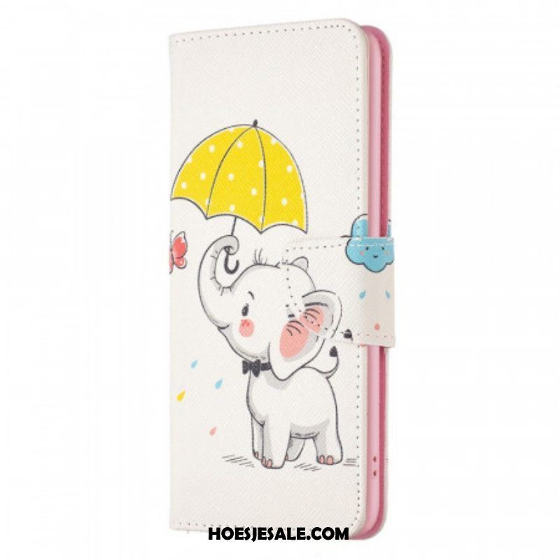 Leren Hoesje voor Samsung Galaxy M53 5G Baby Olifant